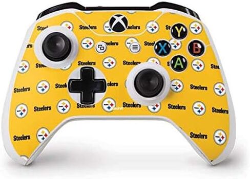 ملصق Skinit المخصص للألعاب متوافق مع وحدة تحكم Xbox One S - تصميم سلسلة NFL Pittsburgh Steelers Blitz المرخص رسميًا in Kuwait