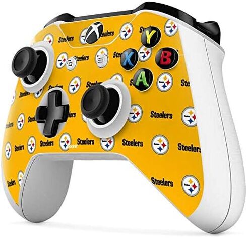 ملصق Skinit المخصص للألعاب متوافق مع وحدة تحكم Xbox One S - تصميم سلسلة NFL Pittsburgh Steelers Blitz المرخص رسميًا in Kuwait