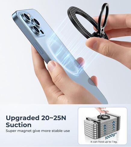 【جميع المعادن، لامعة للغاية】 حامل حلقة هاتف مغناطيسي لـ Magsafe، حامل حامل بحلقة إصبع مغناطيسية، متوافق مع ملحقات Mag Safe للنساء iPhone 16 e,15,14,13,17 Pro/Max/Plus in Kuwait