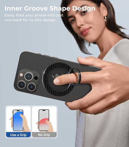 【جميع المعادن، لامعة للغاية】 حامل حلقة هاتف مغناطيسي لـ Magsafe، حامل حامل بحلقة إصبع مغناطيسية، متوافق مع ملحقات Mag Safe للنساء iPhone 16 e,15,14,13,17 Pro/Max/Plus in Kuwait