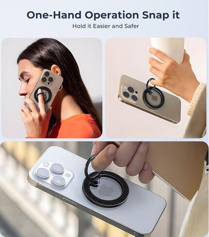 【جميع المعادن، لامعة للغاية】 حامل حلقة هاتف مغناطيسي لـ Magsafe، حامل حامل بحلقة إصبع مغناطيسية، متوافق مع ملحقات Mag Safe للنساء iPhone 16 e,15,14,13,17 Pro/Max/Plus in Kuwait