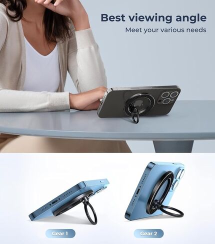 【جميع المعادن، لامعة للغاية】 حامل حلقة هاتف مغناطيسي لـ Magsafe، حامل حامل بحلقة إصبع مغناطيسية، متوافق مع ملحقات Mag Safe للنساء iPhone 16 e,15,14,13,17 Pro/Max/Plus in Kuwait