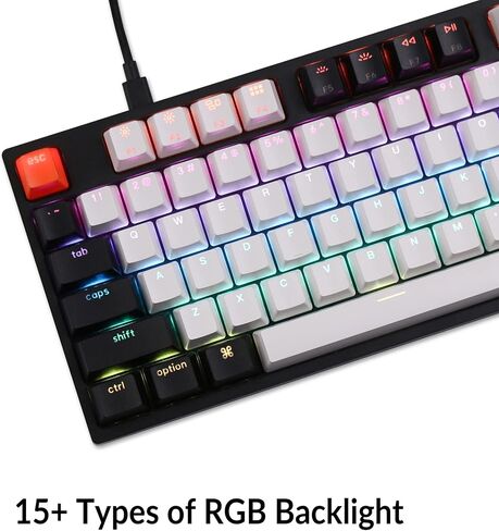 Keychron C1 Wired Mechanical Keyboard TKL, RGB Backlit with Double-Shot ABS Keycaps, 87 Keys Hot-Swappable Pre-lubed Tactile Switch Compatible with Mac Windows in Saudi Arabia