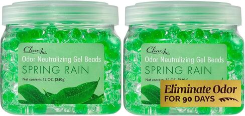 Clear Air Odor Eliminator Gel Beads - 12 oz, Pack of 2 - Air Freshener Made with Essential Oils - Eliminates Odors in Bathrooms, Cars, Boats, RVs & Pet Areas - Apple Cinnamon Scent in Kuwait