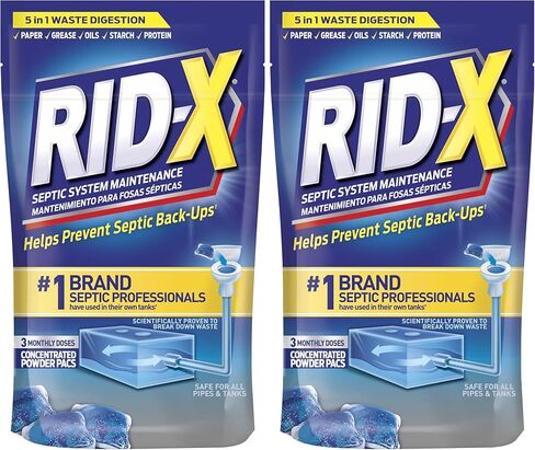 علاج نظام الصرف الصحي من Rid-X، 3 جرعات Septi-Pacs مزدوجة المفعول - 3.2 أونصة in Kuwait