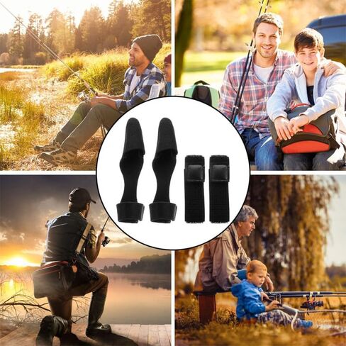 4 Set Fishing Rod Tip Cover and Rod Tie, Canes Sleeves Protector Case Fastening Strap Pole Sleeve, for Outdoor Fishing Accessories in Saudi Arabia