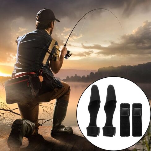 4 Set Fishing Rod Tip Cover and Rod Tie, Canes Sleeves Protector Case Fastening Strap Pole Sleeve, for Outdoor Fishing Accessories in Saudi Arabia
