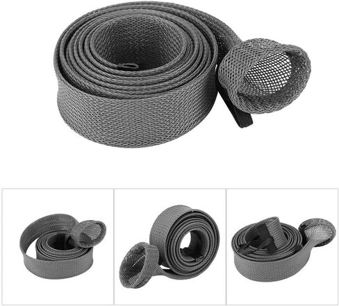 Braided Sleeve Expandable Casting Fishing Rod Pole Cover Protector (Grey) in Saudi Arabia