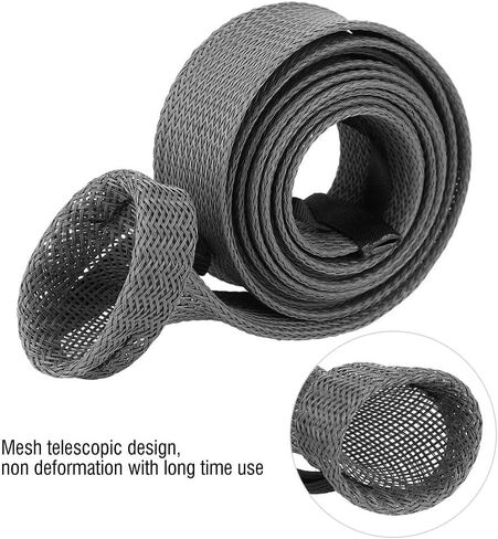 Braided Sleeve Expandable Casting Fishing Rod Pole Cover Protector (Grey) in Saudi Arabia