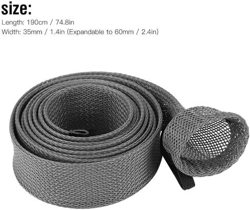 Braided Sleeve Expandable Casting Fishing Rod Pole Cover Protector (Grey) in Saudi Arabia