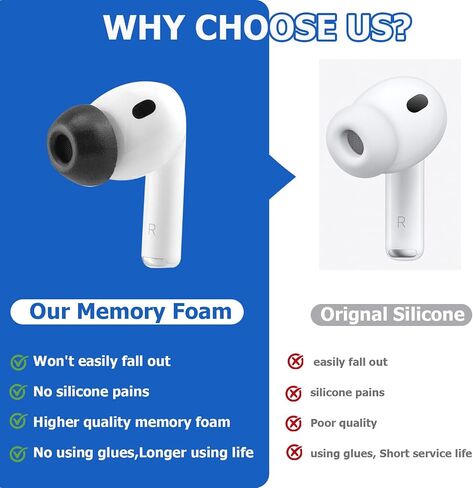 أطراف أذن من إسفنج الذاكرة لعام 2025 AirPods Pro 3، بدون ألم في أطراف الأذن من السيليكون، أطراف بديلة مضادة للانزلاق مع شبكة غبار، تناسب علبة الشحن، سماعات أذن تقلل الضوضاء، 3 أزواج (مختلطة S/M/L، أسود) in Kuwait