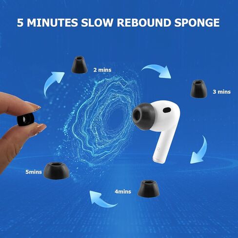 أطراف أذن من إسفنج الذاكرة لعام 2025 AirPods Pro 3، بدون ألم في أطراف الأذن من السيليكون، أطراف بديلة مضادة للانزلاق مع شبكة غبار، تناسب علبة الشحن، سماعات أذن تقلل الضوضاء، 3 أزواج (مختلطة S/M/L، أسود) in Kuwait