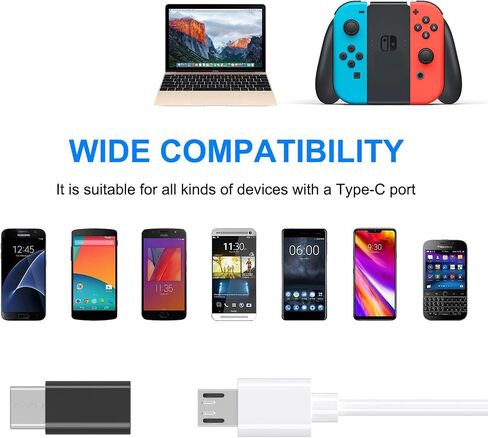 4 Pack Micro USB to USB C Adapter, Micro-USB Female to USB-C Male OTG Adapter Compatible with iPhone 15 16 17,Samsung Galaxy S10 S9 S8 S7, MacBook, LG, Huawei, Type-C Phones, Tablets (Black) in Saudi Arabia