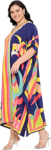 فساتين قفطان من Gypsie Blu للنساء من البوليستر مقاس كبير بدلة استحمام Moo Moos لتغطية قفطان BeachDress Resort Lounge Outfit in Kuwait