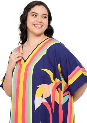 فساتين قفطان من Gypsie Blu للنساء من البوليستر مقاس كبير بدلة استحمام Moo Moos لتغطية قفطان BeachDress Resort Lounge Outfit in Kuwait