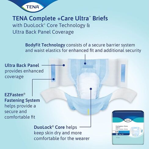 TENA COMMUNT +CARE ULTRA ™ BEREENCER BRIEF ، امتصاص معتدل ، كبير ، 24 COUNT in Saudi Arabia