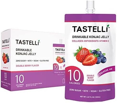 Konjac Jelly Infused with Collagen Drink + Vitamin C + Antioxidants / 10 Calories, Vegan, Zero Sugar/Healthy Drinkable Dessert Pouch / (Lychee) - 150mL x 10 Pouches in Saudi Arabia