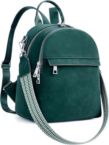 Small Backpack Purse for Women Leather Mini Convertible Designer Backpack Travel Shoulder Fashion Bag Black in Saudi Arabia