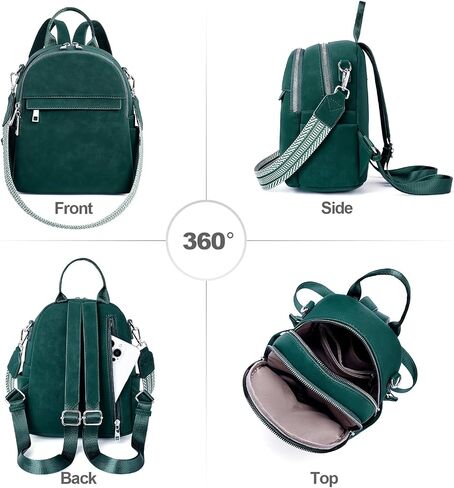 Small Backpack Purse for Women Leather Mini Convertible Designer Backpack Travel Shoulder Fashion Bag Black in Saudi Arabia