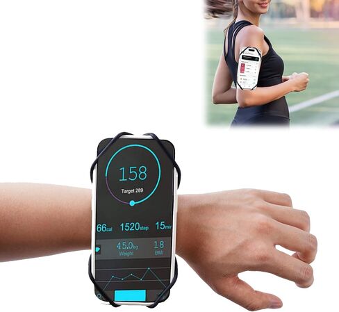Wristband Phone Holder for Running, 360°Rotation & Detachable Sports Armband, Arm Band for Running, Fits 4''-6.5''Phone in Saudi Arabia