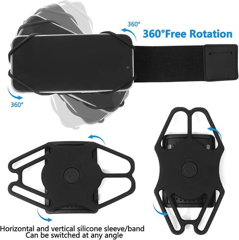 Wristband Phone Holder for Running, 360°Rotation & Detachable Sports Armband, Arm Band for Running, Fits 4''-6.5''Phone in Saudi Arabia