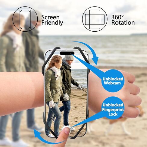 Wristband Phone Holder for Running, 360°Rotation & Detachable Sports Armband, Arm Band for Running, Fits 4''-6.5''Phone in Saudi Arabia
