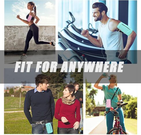 حامل هاتف لحزام الذراع للجري، محافظ صغيرة للنساء وحقيبة كروس للرجال والأطفال، iPhone 11 12 13 14 15 16e 16 Pro Max Xs Xr X Galaxy Ultra S25 Plus Note، 3 في 1 هاتف رياضي مع حزام يد للجيم in Kuwait