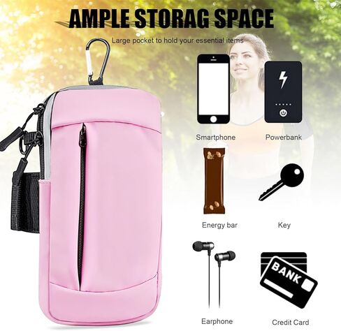 حامل هاتف لحزام الذراع للجري، محافظ صغيرة للنساء وحقيبة كروس للرجال والأطفال، iPhone 11 12 13 14 15 16e 16 Pro Max Xs Xr X Galaxy Ultra S25 Plus Note، 3 في 1 هاتف رياضي مع حزام يد للجيم in Kuwait