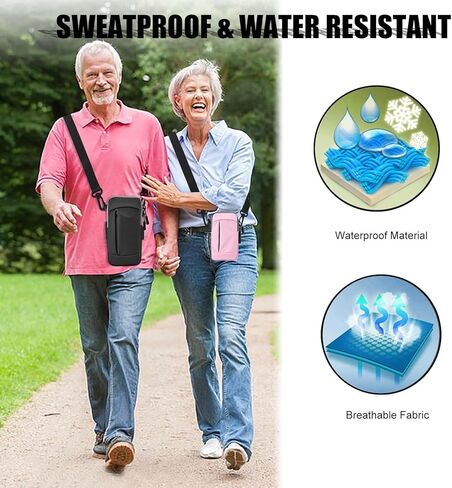 حامل هاتف لحزام الذراع للجري، محافظ صغيرة للنساء وحقيبة كروس للرجال والأطفال، iPhone 11 12 13 14 15 16e 16 Pro Max Xs Xr X Galaxy Ultra S25 Plus Note، 3 في 1 هاتف رياضي مع حزام يد للجيم in Kuwait