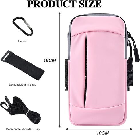 حامل هاتف لحزام الذراع للجري، محافظ صغيرة للنساء وحقيبة كروس للرجال والأطفال، iPhone 11 12 13 14 15 16e 16 Pro Max Xs Xr X Galaxy Ultra S25 Plus Note، 3 في 1 هاتف رياضي مع حزام يد للجيم in Kuwait