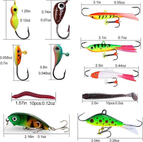 Sougayilang Ice Fishing Rod and Reel Combo, Ice Fishing Gear Complete Kit, Include Ice Jig and Ice Fishing Accessories, Spinning Ice Fishing Combos in Saudi Arabia