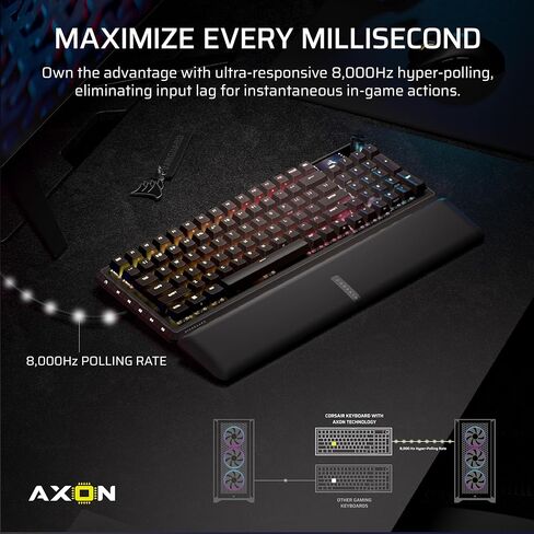 لوحة مفاتيح ألعاب ميكانيكية مغناطيسية سلكية من Corsair Vanguard PRO 96 - تخطيط 96%، مفاتيح MGX Hyperdrive، استقصاء 8000 هرتز، مشغل سريع، سطح تيار افتراضي، SOCD Flashtap، QWERTY US in Saudi Arabia