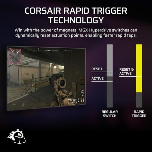 لوحة مفاتيح ألعاب ميكانيكية مغناطيسية سلكية من Corsair Vanguard PRO 96 - تخطيط 96%، مفاتيح MGX Hyperdrive، استقصاء 8000 هرتز، مشغل سريع، سطح تيار افتراضي، SOCD Flashtap، QWERTY US in Saudi Arabia