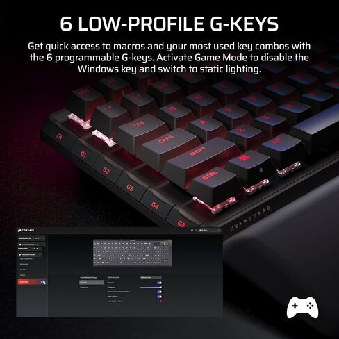 لوحة مفاتيح ألعاب ميكانيكية مغناطيسية سلكية من Corsair Vanguard PRO 96 - تخطيط 96%، مفاتيح MGX Hyperdrive، استقصاء 8000 هرتز، مشغل سريع، سطح تيار افتراضي، SOCD Flashtap، QWERTY US in Saudi Arabia
