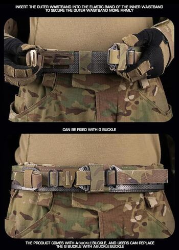 حزام رخوة تكتيكي 2 في 1 خفيف الوزن للصيد حزام المعركة العسكري قابل للاستبدال بإبزيم Airsoft معدات حزام الرماية in Kuwait