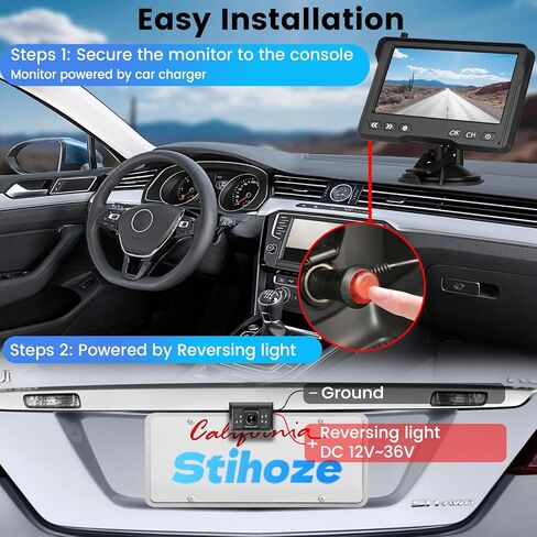 كاميرا احتياطية لاسلكية لتشغيل قابس السيارة: شاشة 5 بوصة HD 2 قناة سهلة الإعداد 1080P IP69K مقاومة للماء بالأشعة تحت الحمراء للرؤية الليلية بدون تأخير اختياري مزدوج القوس كاميرا الرؤية الخلفية للسيارة / الشاحنة / العربة / سيارات الدفع الرباعي / الشاحنة /  in Kuwait