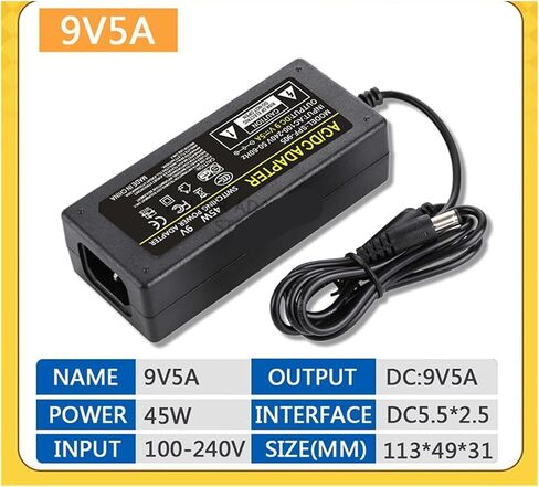 9V5A Power Adapter AC-DC Converter 100-240V 5.5x2.5mm(UK Plug) in Saudi Arabia