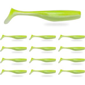Soft Plastic Paddle Tail Swimbaits Pack of 12 – 3 1/4" & 4" Soft Plastic Fishing Lures with Extra-Large Tail for Lifelike Swimming Action – Freshwater & Saltwater in Saudi Arabia