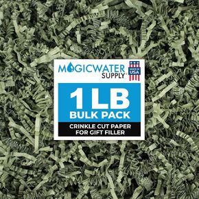 MagicWater Supply - 1 LB - Silver - Crinkle Cut Paper Shred Filler great for Gift Wrapping, Basket Filling, Birthdays, Weddings, Anniversaries, Valentines Day, and other occasions in Kuwait