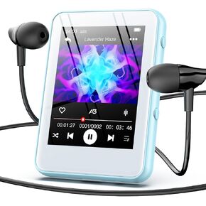 Light Blue MP3 Player with Bluetooth 5.3, 32GB Touchscreen Portable Music Player,Built-in Speaker,FM Radio,Voice Recorder,HiFi Sound,Expandable to 128GB – Perfect for Running,Travel,Study & Relaxation in Kuwait