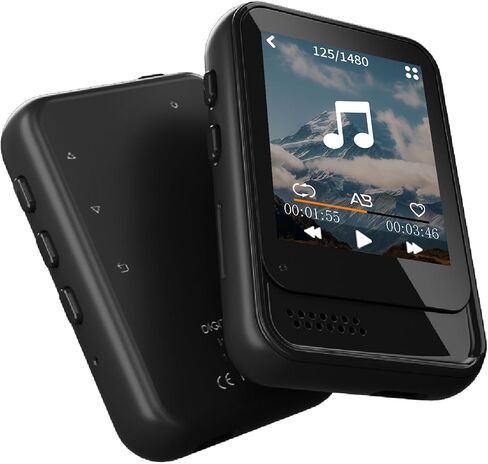 مشغل MP3 مع بلوتوث، مشغل MP3 صغير مع مكبر صوت، فتحة بطاقة Micro SD مدمجة، مشغل موسيقى محمول مع راديو FM، فيديو، مسجل صوت، سماعات أذن، للأطفال، الرياضة والهدايا، بحد أقصى 512 جيجابايت in Saudi Arabia