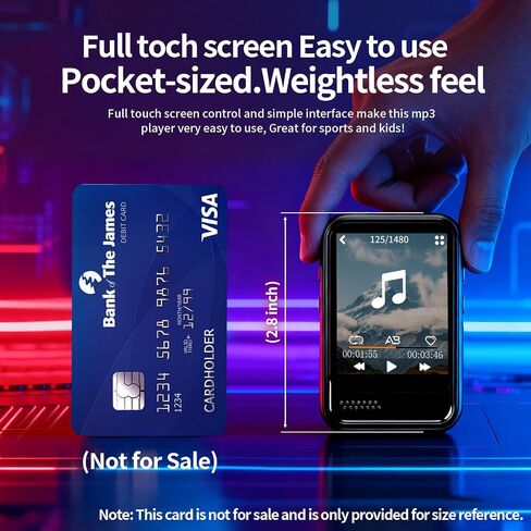 مشغل MP3 مع بلوتوث، مشغل MP3 صغير مع مكبر صوت، فتحة بطاقة Micro SD مدمجة، مشغل موسيقى محمول مع راديو FM، فيديو، مسجل صوت، سماعات أذن، للأطفال، الرياضة والهدايا، بحد أقصى 512 جيجابايت in Saudi Arabia