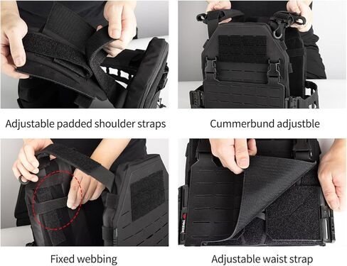 YAKEDA Tactical Training Vest with PALS System - Adjustable Straps Quick-Release Buckle for Hunting in Kuwait