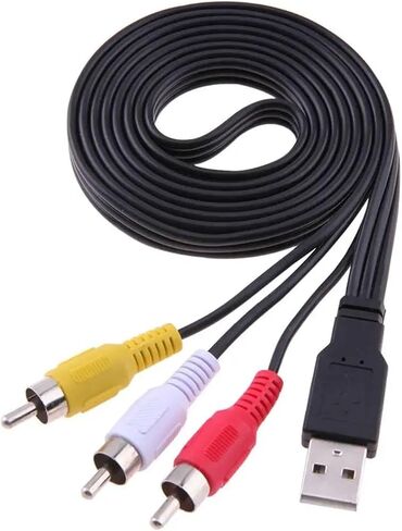 ALLOYSEED 1.5 متر/5FT USB ذكر A إلى 3 R/CA AV A/V مهائي كابلات محول الفيديو سلك الحبل لتلفزيون HDTV HD in Saudi Arabia