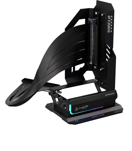 EZDIY-FAB Shield ARGB حامل GPU عمودي مع كابل PCIe 5.0 Riser، دعامة GPU عمودية تدعم سلسلة RTX 50، زاوية قابلة للتعديل 20 درجة، تركيب مغناطيسي وفتحة مروحة، مزامنة ARGB 5V - أبيض 600 مم in Saudi Arabia