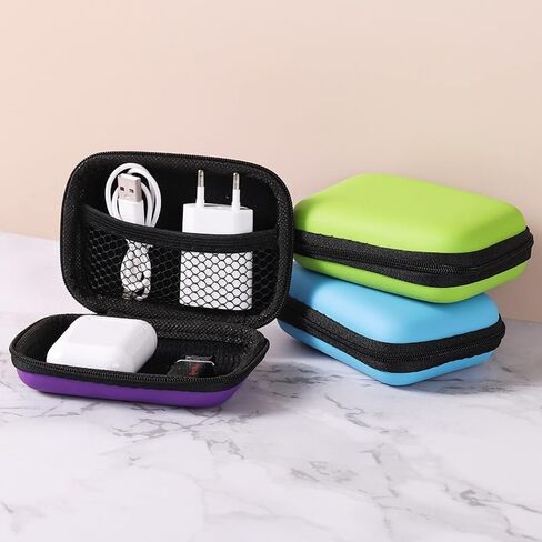 Portable Mini Storage Bag for Chargers and Cables, Purple in Saudi Arabia
