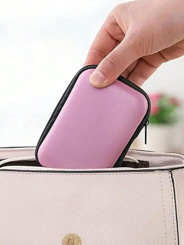 Portable Mini Storage Bag for Chargers and Cables, Purple in Saudi Arabia