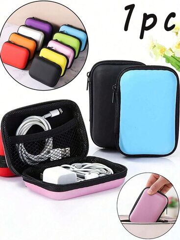 Portable Mini Storage Bag for Chargers and Cables, Purple in Saudi Arabia