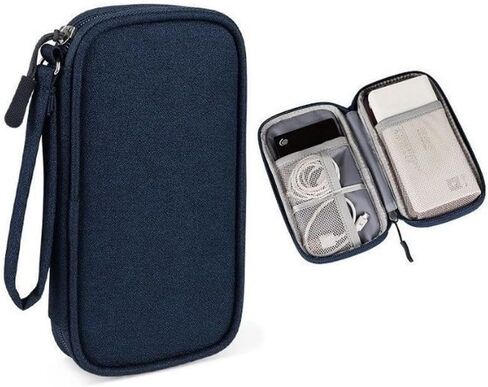 Cord Organizer, Travel Cable Organizer Bag, Electronics Accessories, Small Case Pouch Electronics, Gadget Travel Bag for Business Trips and Home Use Lightweight Design, (Navy) in Saudi Arabia
