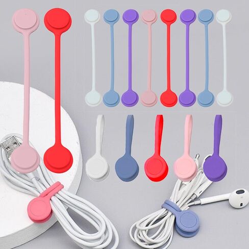 Cable Organizer Set Silicone Cable Clips Holders Magnetic for Desk Home Office Wire Management and Cord Organization in Saudi Arabia
